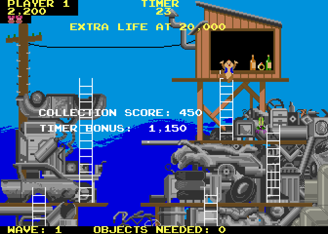 Peter Pack Rat Arcade Screenshot: First level completed!
