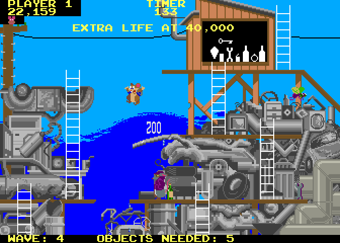 Peter Pack Rat Arcade Screenshot: Jumping from one platform to the next...
