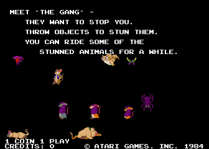Peter Pack Rat Arcade Screenshot: Game instructions continued.