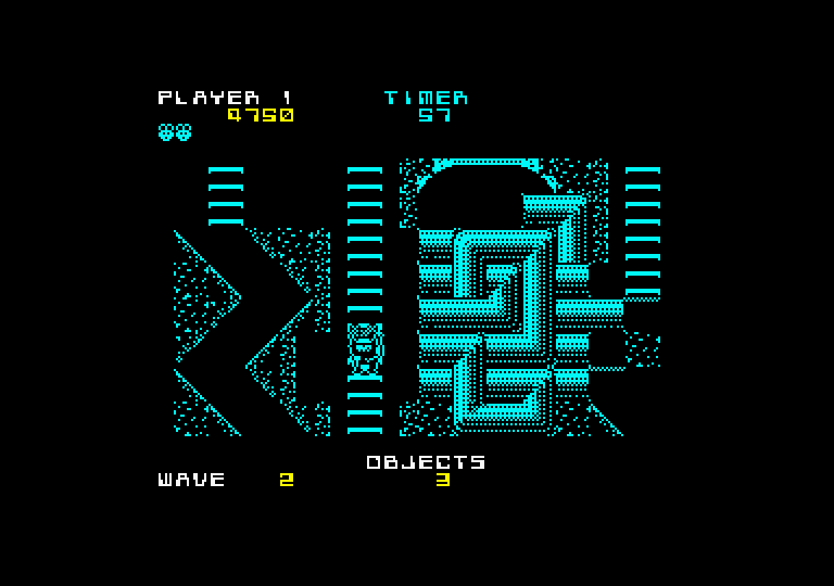 Peter Pack Rat Amstrad CPC Screenshot: These pipes can be confusing...