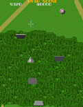 Super Xevious for Arcade - These rotating plates can't be destroyed...avoid them.