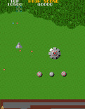 Super Xevious for Arcade - This thing shoots bullets rapidly, I need to destroy it quickly or dodge quickly.