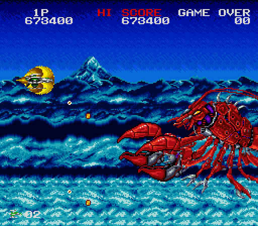 Darius Twin Super NES Screenshot: Dual Shears makes an appearance.
