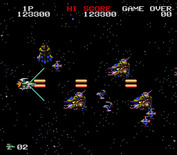 Darius Twin for Super NES - Fighting the first wave of enemies...