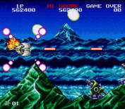 Darius Twin for Super NES - Watch out for those guns on the ground...