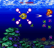 Darius Twin for Super NES - Having weapons upgrades is often critical to make surviving easier.