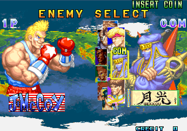 Global Champion Arcade Screenshot: Choosing some new fighters.