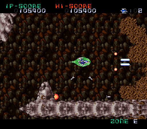 Super Nova Super NES Screenshot: Shooting a path through rocks...