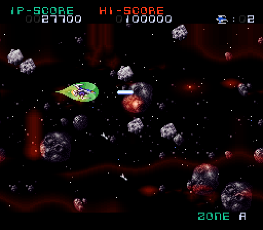 Super Nova Super NES Screenshot: Blast through these asteroids...