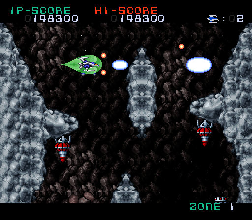 Super Nova Super NES Screenshot: The screen scrolls vertically in this section.