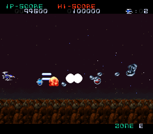 Super Nova Super NES Screenshot: A relatively quiet area provides some opportunity to collect weapons upgrades.