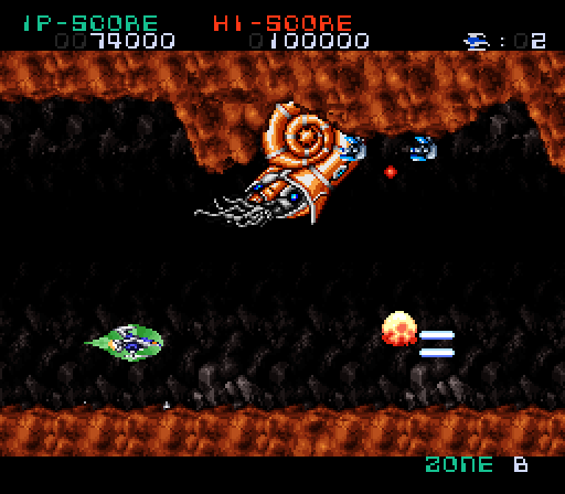 Super Nova Super NES Screenshot: Watch out for that giant snail hiding in the rocks!