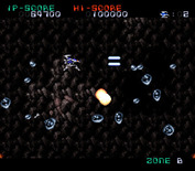 Super Nova for Super NES - The game scrolls underwater now; shoot these bubbles and you may find a weapons upgrade!