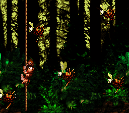 Donkey Kong Country Super NES Screenshot: Bees are everywhere!