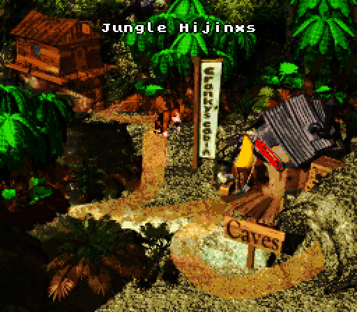 Donkey Kong Country Super NES Screenshot: Beginning the game with some jungle hijinxs.