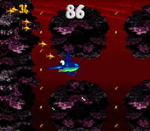 Donkey Kong Country Super NES Screenshot: Bonus mini-game! Collect stars to earn extra lives.