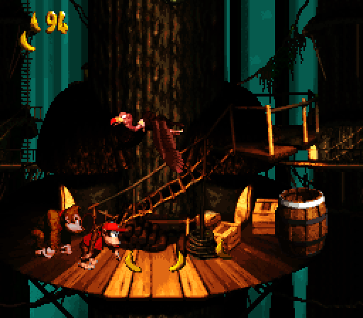 Donkey Kong Country Super NES Screenshot: More vultures...