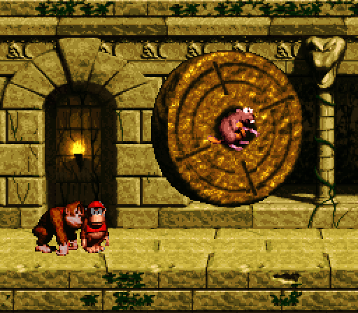 Donkey Kong Country Super NES Screenshot: Time your passage through here carefully...