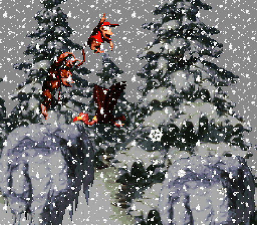 Donkey Kong Country Super NES Screenshot: It's a blizard!