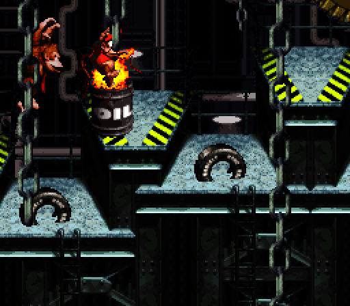 Donkey Kong Country Super NES Screenshot: More oil drums you'll want to avoid...