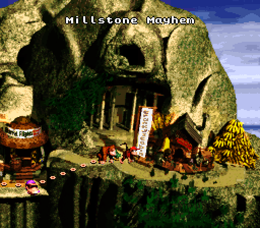 Donkey Kong Country Super NES Screenshot: Welcome to some Millstone Mayhem!