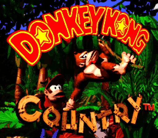 Donkey Kong Country Super NES Screenshot: Title screen (U.S. version).