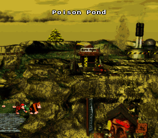 Donkey Kong Country Super NES Screenshot: On to the poison pond next...