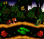 Donkey Kong Country for Super NES - Game start; watch out for those gators!