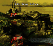 Donkey Kong Country for Super NES - Entering Oil Drum Alley.