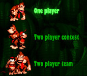 Donkey Kong Country for Super NES - Select gameplay mode.