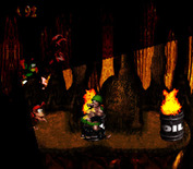 Donkey Kong Country for Super NES - Don't touch the oil drums, you'll get burned!