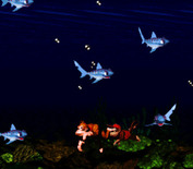 Donkey Kong Country for Super NES - Swimming with sharks...