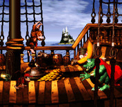 Donkey Kong Country for Super NES - A pirate ship battle!