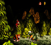 Donkey Kong Country for Super NES - Gnawty, the first boss you'll encounter...