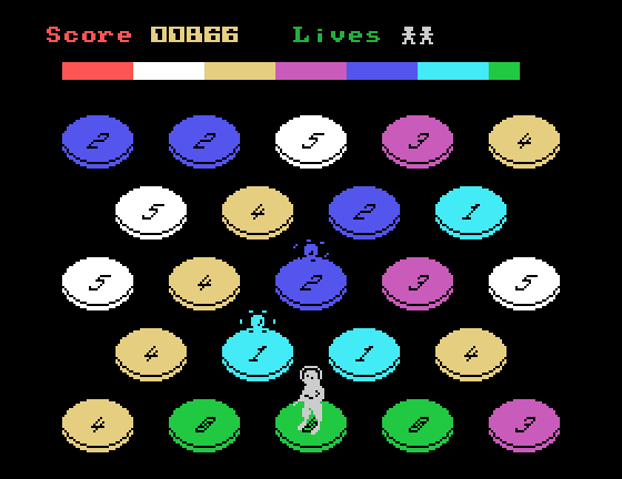 Disco Dan Tatung Einstein Screenshot: Jumping around on the discs...