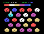 Disco Dan for Tatung Einstein - Jump on discs to reduce the number to zero...