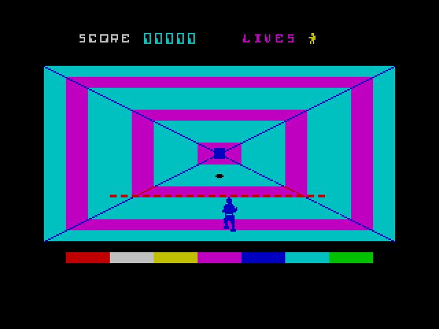 Disco Dan ZX Spectrum Screenshot: Jump over these obstacles.