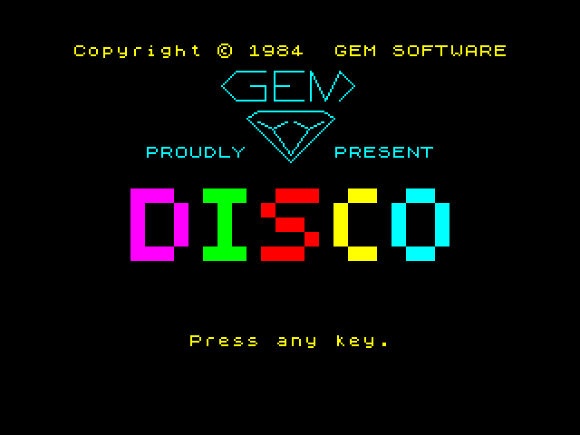 Disco Dan ZX Spectrum Screenshot: Title screen 1.
