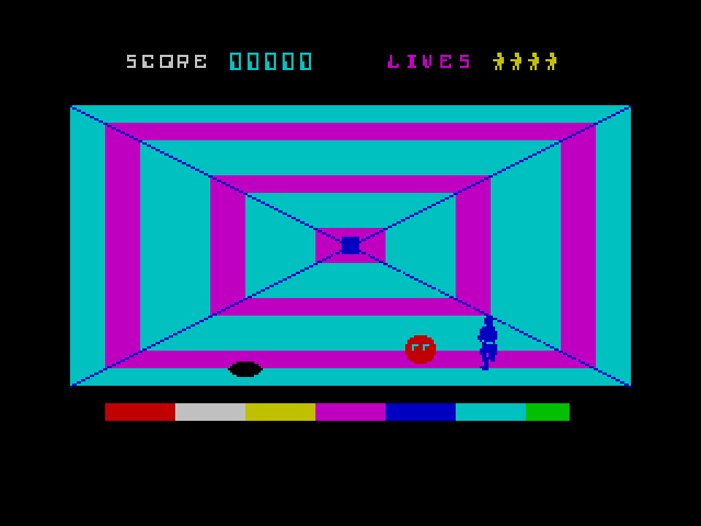 Disco Dan ZX Spectrum Screenshot: Watch out for various incoming obstacles!