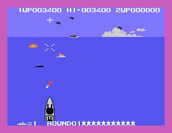 Yamato Sega SG-1000 Screenshot: Sinking a few ships...