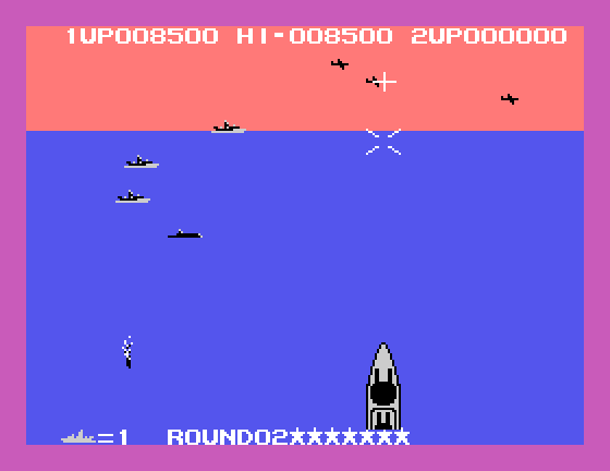 Yamato Sega SG-1000 Screenshot: Targeting a plane...