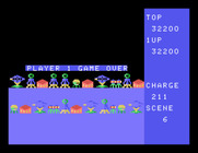 Exerion for Sega SG-1000 - Game over.