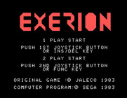 Exerion for Sega SG-1000 - Title screen.