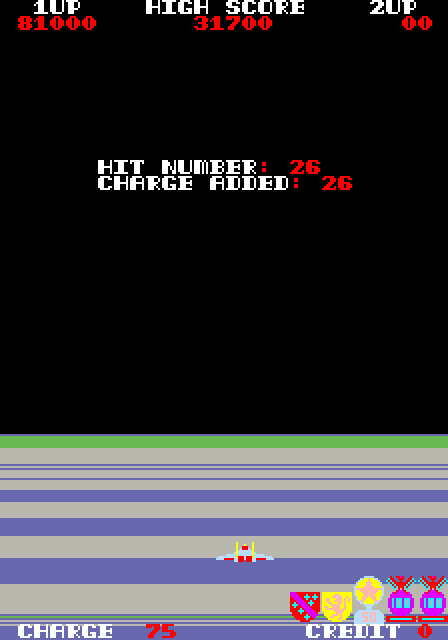 Exerion Arcade Screenshot: Bonus points.