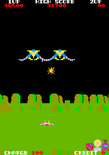 Exerion for Arcade - These large enemies take multiple hits to destroy.