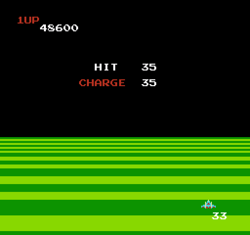 Exerion NES / Famicom Screenshot: Bonus awarded.