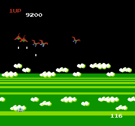 Exerion NES / Famicom Screenshot: Shoot these things before they bomb you!