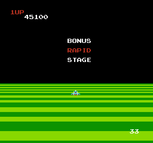 Exerion NES / Famicom Screenshot: Bonus round time!