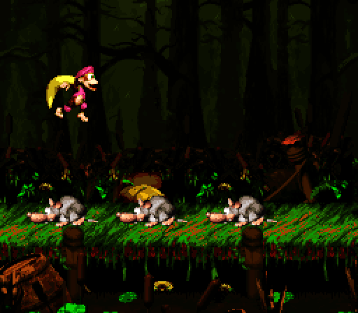 Donkey Kong Country 2: Diddy's Kong Quest Super NES Screenshot: More giant rats!