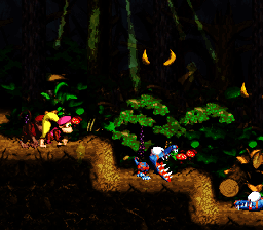 Donkey Kong Country 2: Diddy's Kong Quest Super NES Screenshot: Don't get chomped!